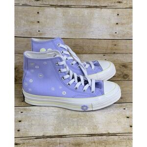 Converse Chuck 70 High Top Lavender Purple Daisy Floral Sneakers Womens 7 Mens 5